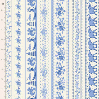***End of bolt 37'' (94 cm)*** TILDA SOMETHING BLUE, Borders Blue