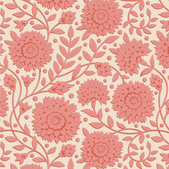 TILDA WINDY DAYS Aella in Coral - Elegante Virgule Canada, Quilting Cotton, Montreal Quebec Quilt Shop