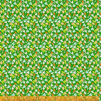WINDHAM FABRICS, HEATHER ROSS Lucky Rabbit, Calico in Green - ELEGANTE VIRGULE CANADA