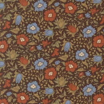 MODA, MORRIS MELODY in Chocolate, Mallow Florals 13393-15
