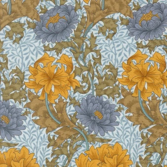 MODA, MORRIS MELODY in Sky, Chrysanthemum Florals 13390-13