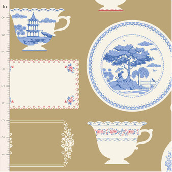 ***End of bolt 35'' (89 cm)*** TILDA SOMETHING BLUE, Labels & Ornaments Ochre