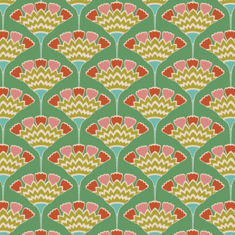 TILDA PIE IN THE SKY, Tasselflower in Green - Elegante Virgule Canada, Canadian Fabric Quilt Shop, Montreal, Quebec, Quilting Cotton