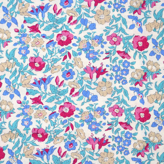 LIBERTY QUILTING, FLOWER SHOW Midnight Garden, Mamie E in Pink and Blue - ELEGANTE VIRGULE CANADA, Canadian Fabric Quilt Shop, Quilting Cotton