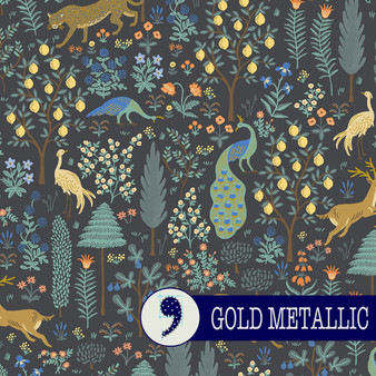 RIFLE PAPER CO CAMONT, Menagerie in Black - Elegante Virgule Canada, Canadian Fabric Online Shop, Quilt Shop, Quilting Cotton