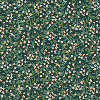 RIFLE PAPER CO, BRAMBLE, Daphne in Hunter Metallic by the half-meter - ELEGANTE VIRGULE CANADA, Canadian Fabric Quilt Shop, Quilting Cotton