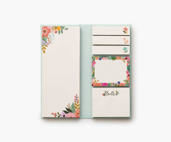 GARDEN PARTY Sticky Note Folio - RIFLE PAPER CO Stationery (Set of Notepads and Sticky Notes) - ELEGANTE VIRGULE CANADA, Canadian Gift, Fabric and Quilt Shop.