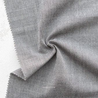 FABLEISM, Everyday Chambray Nocturne in Quicksilver - Elegante Virgule Canada, Canadian Fabric Online Shop, Quilt Shop, Quilting Woven Bamboo Cotton