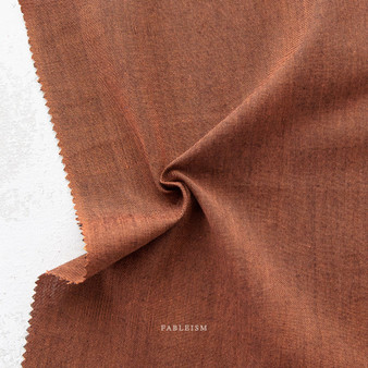 FABLEISM, Everyday Chambray Nocturne in Cinnabar - Elegante Virgule Canada, Canadian Fabric Online Shop, Quilt Shop, Quilting Woven Bamboo Cotton, Yarn-Dyed, Fableism Fabrics in USA