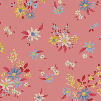 TILDA CHIC ESCAPE, Daisyfield in Pink - Elegante Virgule Canada, Canadian Fabric Quilt Shop, Quilting Cotton