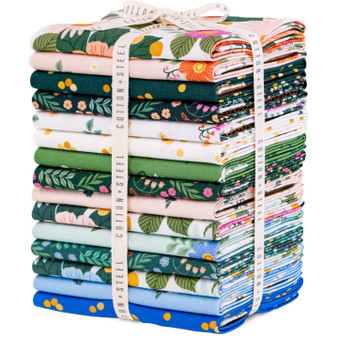 PAPER RAVEN CO, WILDFLORA, FQ Bundle of 15 Fabrics - ELEGANTE VIRGULE CANADA