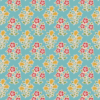 TILDA JUBILEE, Farm Flowers in Teal - Elegante Virgule Canada