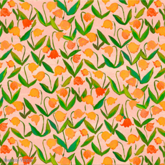 WINDHAM FABRICS, HEATHER ROSS, By Hand, Flowerbed in Salmon - ELEGANTE VIRGULE CANADA