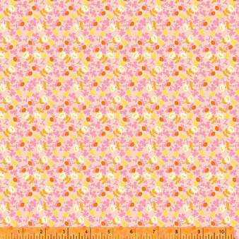 WINDHAM FABRICS, HEATHER ROSS Lucky Rabbit, Calico in Pink - ELEGANTE VIRGULE CANADA