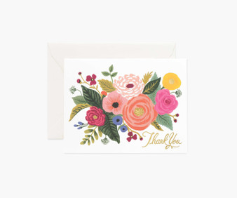 Juliet Rose, Thank You Card - RIFLE PAPER CO Card - ELEGANTE VIRGULE CANADA, Canadian Gift, Fabric and Quilt Shop.