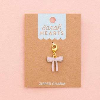 SARAH HEARTS, Pink Bow, Removable Zipper Charm - ELEGANTE VIRGULE CANADA