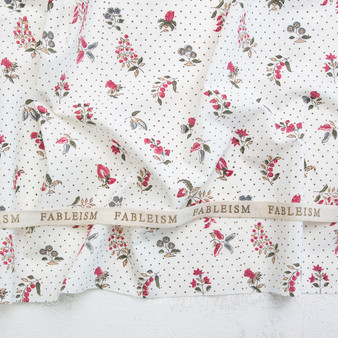 FABLEISM, Indian Block Prints : Cottage, Dottie Floral in Cream - ELEGANTE VIRGULE CANADA