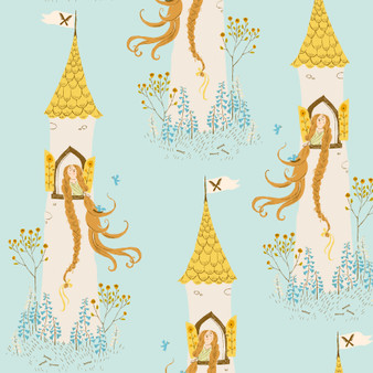 WINDHAM FABRICS, HEATHER ROSS Favorites, Rapunzel in Aqua - ELEGANTE VIRGULE CANADA