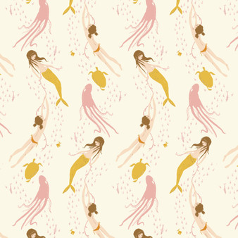 WINDHAM FABRICS, HEATHER ROSS Favorites, Underwater Sisters in Blush-Pink - ELEGANTE VIRGULE CANADA