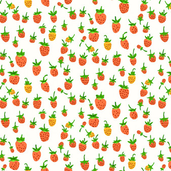 WINDHAM FABRICS, HEATHER ROSS Studio Edit, Strawberries in White - ELEGANTE VIRGULE CANADA