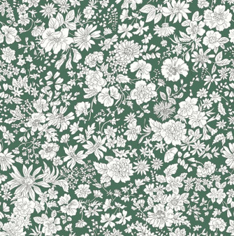 LIBERTY QUILTING, EMILY BELLE in Evergreen - ELEGANTE VIRGULE CANADA