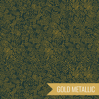RIFLE PAPER CO BASICS, Menagerie Champagne in Evergreen Metallic - by the half-meter - Elegante Virgule Canada, Canadian Fabric Quilt Shop, Quilting Cotton