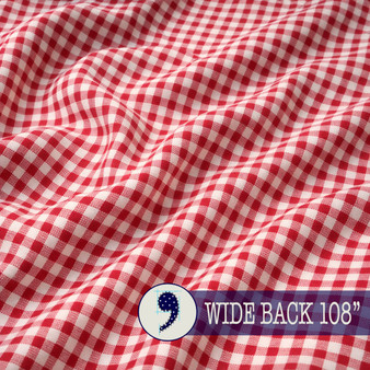 TILDA 108" WIDEBACK, Gingham Red - Elegante Virgule Canada