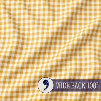 TILDA 108" WIDEBACK, Gingham Yellow  - Elegante Virgule Canada