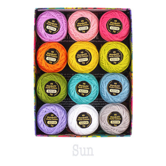 WONDERFIL ALISON GLASS, Eleganza™ 8wt, Perle Cotton Thread Box SUN (Pack of 12) - Wonderfil Specialty Thread, Elegante Virgule Canada