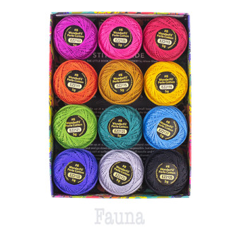 WONDERFIL ALISON GLASS, Eleganza™ 8wt, Perle Cotton Thread Box FAUNA (Pack of 12) - Wonderfil Specialty Thread, Elegante Virgule Canada