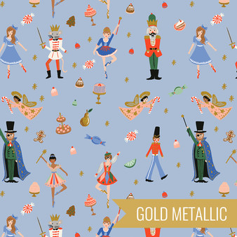 RIFLE PAPER CO HOLIDAY CLASSICS, Land of Sweets in Powder Blue Metallic - by the half-meter - by the half-meter - Elegante Virgule Canada, Canadian Fabric Quilt Shop, Quilting Cotton RIFLE PAPER CO HOLIDAY CLASSICS, Land of Sweets in Powder Blue Metallic - by the half-meter - by the half-meter - Elegante Virgule Canada, Canadian Fabric Quilt Shop, Quilting Cotton
