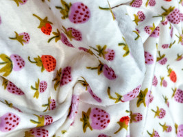 The Heather Ross Minky Fabric is here! Studio Edit Strawberry in Lilac