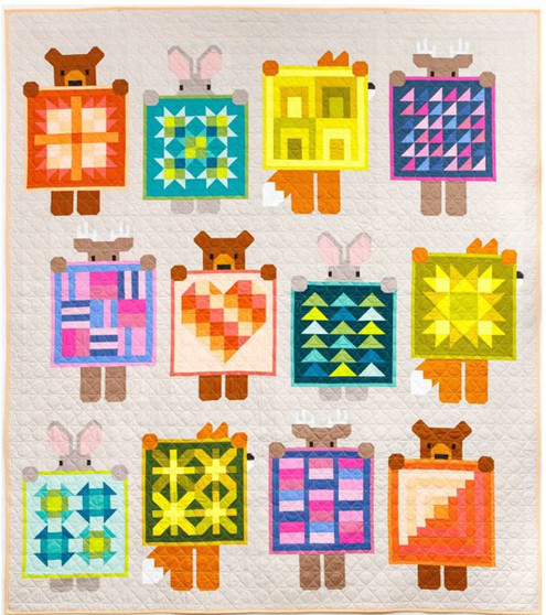 Elizabeth Hartman SHOW AND TELL Quilt Boxed Kit, Large size 75" x 85" (191 x 216 cm) - ELEGANTE VIRGULE CANADA