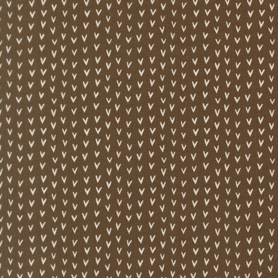 MODA SWEETWATER, BUG COLLECTOR, Heart Stripe in Dirt Brown 55734-28, by the half-meter