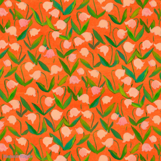 WINDHAM FABRICS, HEATHER ROSS, By Hand, Flowerbed in Coral - ELEGANTE VIRGULE CANADA