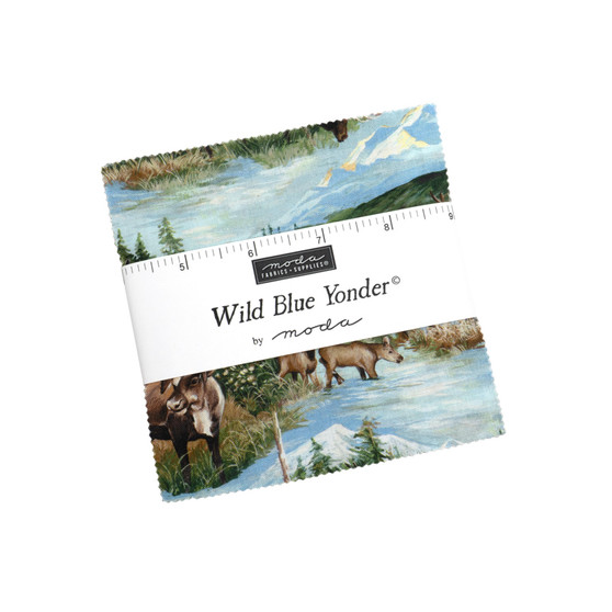 MODA , WILD BLUE YONDER, Charm Pack 42 pcs 5" x 5" (12,5 x 12,5 cm) (ENTIRE COLLECTION) - Elegante Virgule Canada