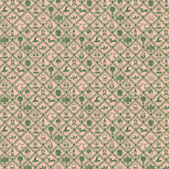 RIFLE PAPER CO Fabrics, Wizard of OZ, Argyle in Pink - ELEGANTE VIRGULE CANADA