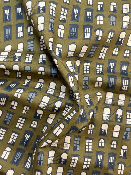 LIBERTY OF LONDON - EAST VILLAGE Olive Green, Tana Lawn - Elegante Virgule Canada, Liberty Fabrics