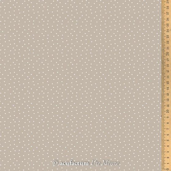ACUFACTUM Basics, Dots in Taupe White - ELEGANTE VIRGULE CANADA, Acufactum Fabrics