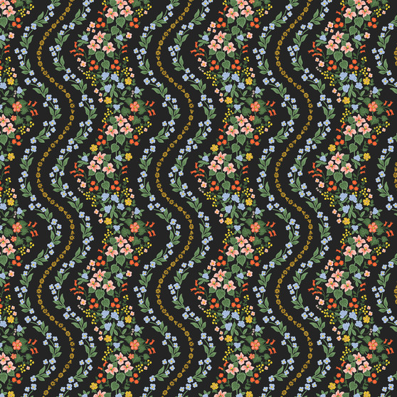 RIFLE PAPER CO, DAHLIA, WILDWOOD VINES in Black Metallic - ELEGANTE VIRGULE CANADA