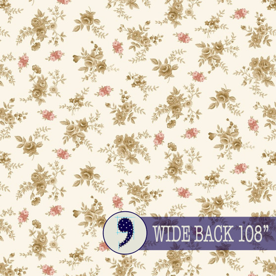 HENRY GLASS 108" SUNWASHED ROMANCE by Kim Diehl, Ditsy Floral Wideback - ELEGANTE VIRGULE CANADA