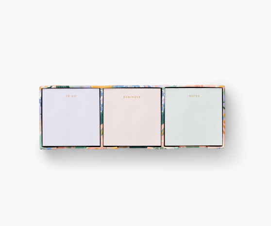 Luisa Sticky notes Trio Set  - RIFLE PAPER CO Stationery, Set of 3 sticky notes Pads - ELEGANTE VIRGULE CANADA, Canadian Gift, Fabric and Quilt Shop.