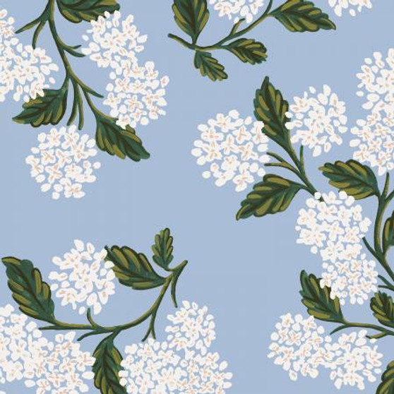 RIFLE PAPER CO MEADOW, Hydrangea in Light Blue - by the half-meter - Elegante Virgule Canada, Canadian Fabric Online Shop, Quilt Shop, Quilting Cotton