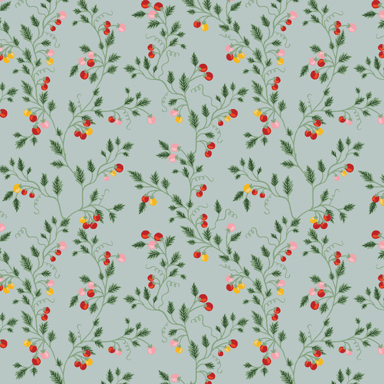 RIFLE PAPER CO, Garden Club, Tomate grimpante bleue - au demi-mètre