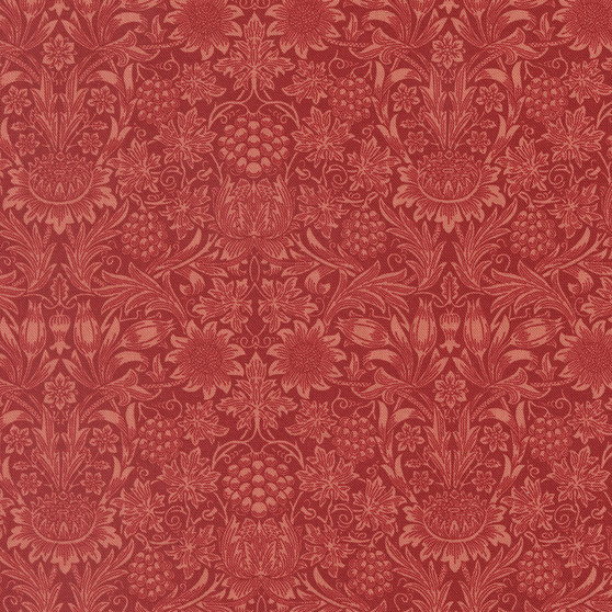 MODA, MORRIS MUSE par Barbara Brackman en Russet, Tournesol 13386-16 - Elegante Virgule Canada, Moda Fabrics