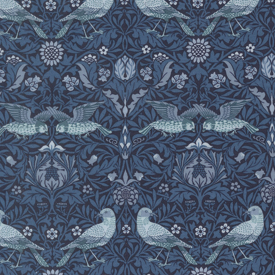 MODA, MORRIS MUSE by Barbara Brackman in Twilight, Strawberry Thief Birds 13381-15
