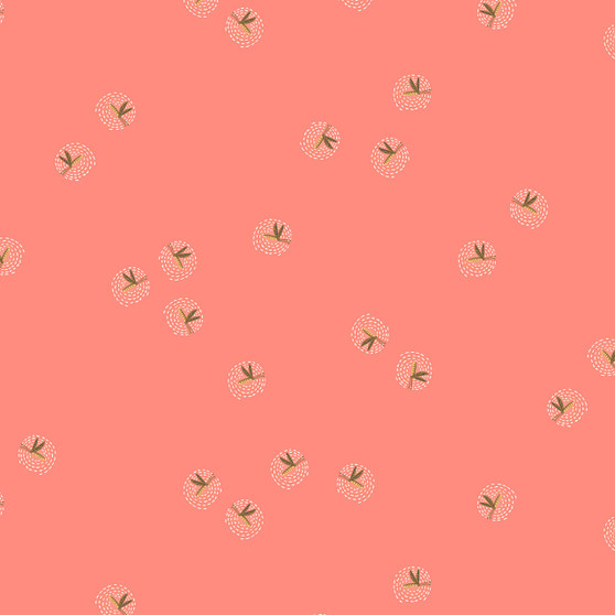 PAPER RAVEN CO, Cotton and Steel Fabrics, GARDEN & GLOBE - Firefly in Dusk Pink / Orange - ELEGANTE VIRGULE CANADA, Canadian Fabric Quilt Gift Shop, Quilting Cotton