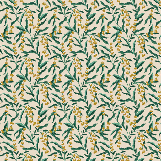 ***End of bolt 47'' (119 cm)*** RIFLE PAPER CO, VINTAGE GARDEN, Lily in Cream Metallic