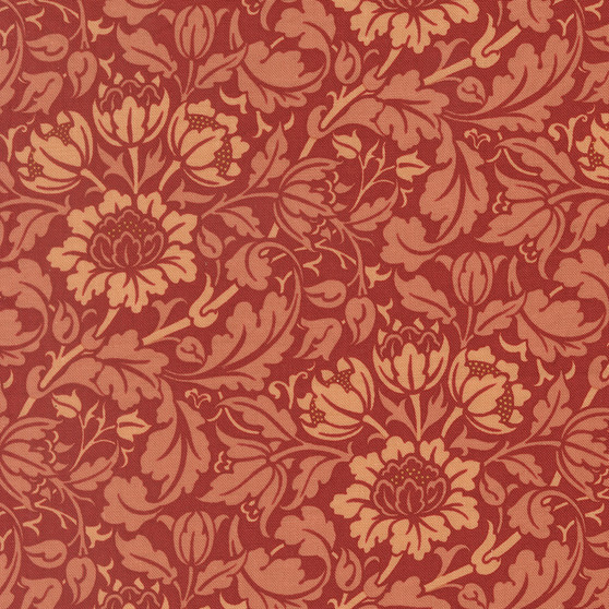 MODA, MORRIS MUSE by Barbara Brackman in Russet, Flowering Scroll 13384-16 - Elegante Virgule Canada, Moda Fabrics