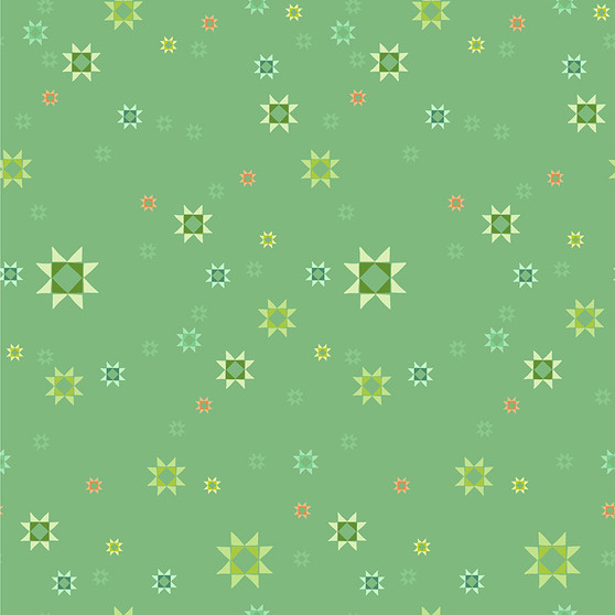 TAMARA KATE Sweater Weather, Stars in spruce - by the half-meter